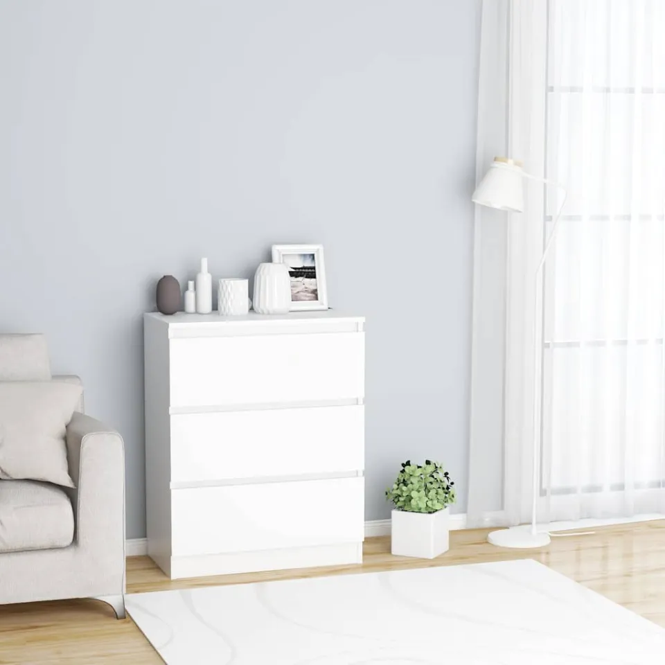 vidaXL Dressoir 60x35x76 cm bewerkt hout wit, foto 3