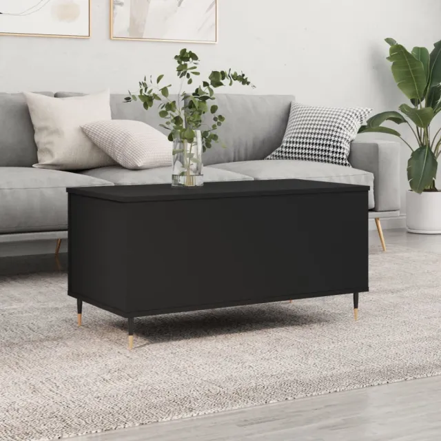 vidaXL Salontafel 90x44,5x45 cm bewerkt hout zwart, foto 2