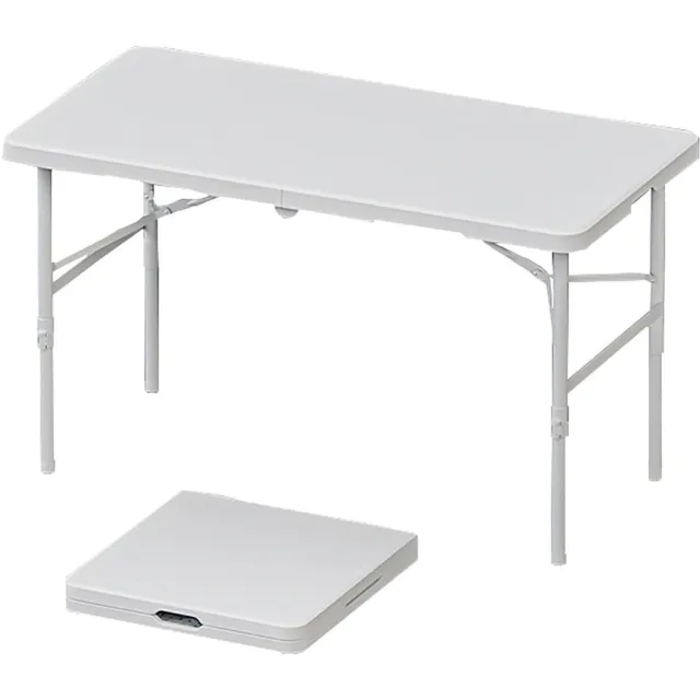 Triumpunpre Opvouwbare Tafel / Eettafel & Bureau - In Hoogte Verstelbaar (50-74 cm) met Draaggreep - 122 x 60 cm HDPE Blad & Metalen Frame - Wit - Voor Thuis, Kantoor, Buiten & Feest