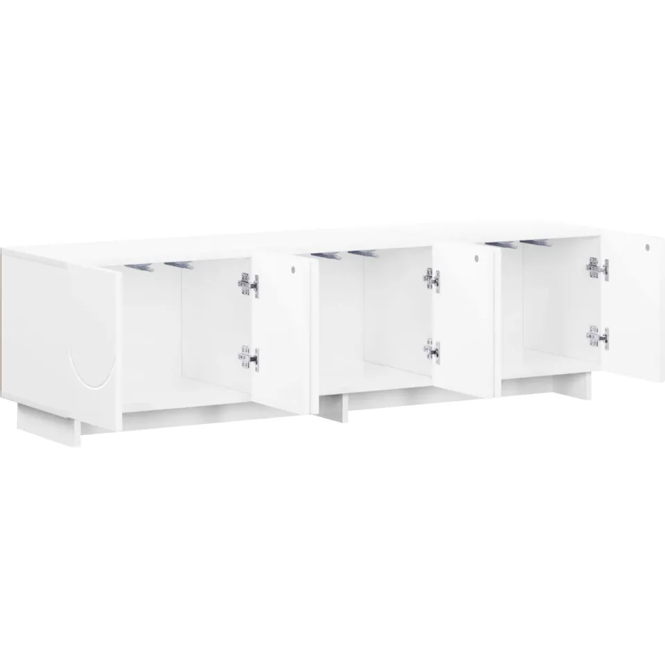 vidaXL tv-meubel 140 x 34,5 x 40 cm Hoogglans Wit Bewerkt hout