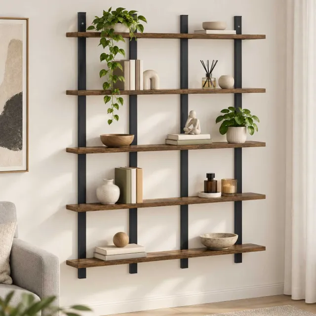 vidaXL Wandplank Gerookt eiken 102 x 13.5 x 102 cm Bewerkt hout Bruin