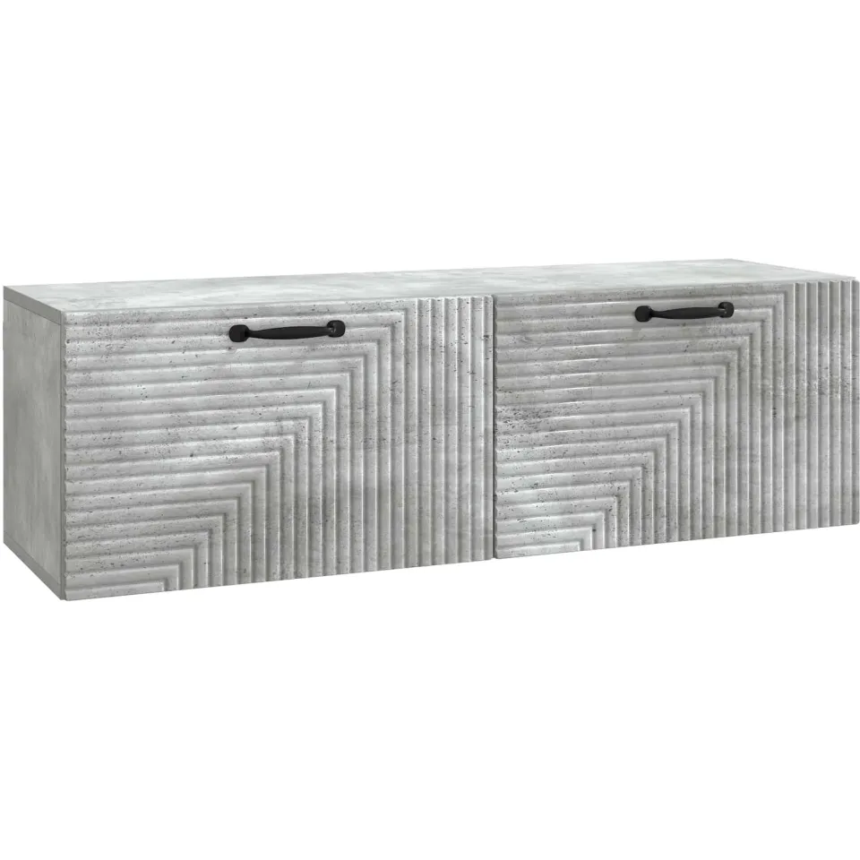 vidaXL Wandbeugel TV-kast Betongrijs 98 x 31 x 30 cm Bewerkt hout grijs, foto 3