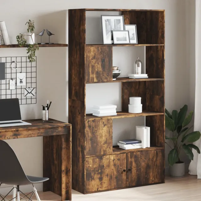 vidaXL Boekenkast 100x36x189 cm bewerkt hout gerookt eikenkleurig Bruin