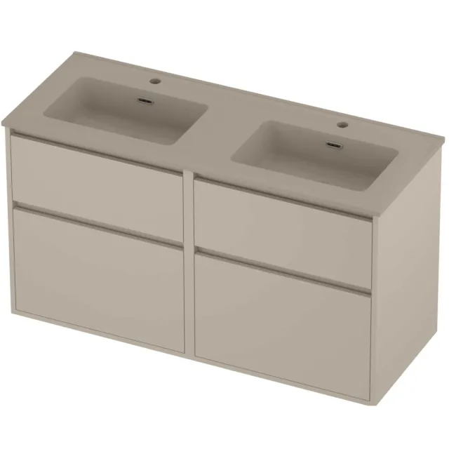 Proline Tribute Badmeubelset Porselein 4 Laden 120x46x67 cm Mat Crème Cotton Soft Linen Beige
