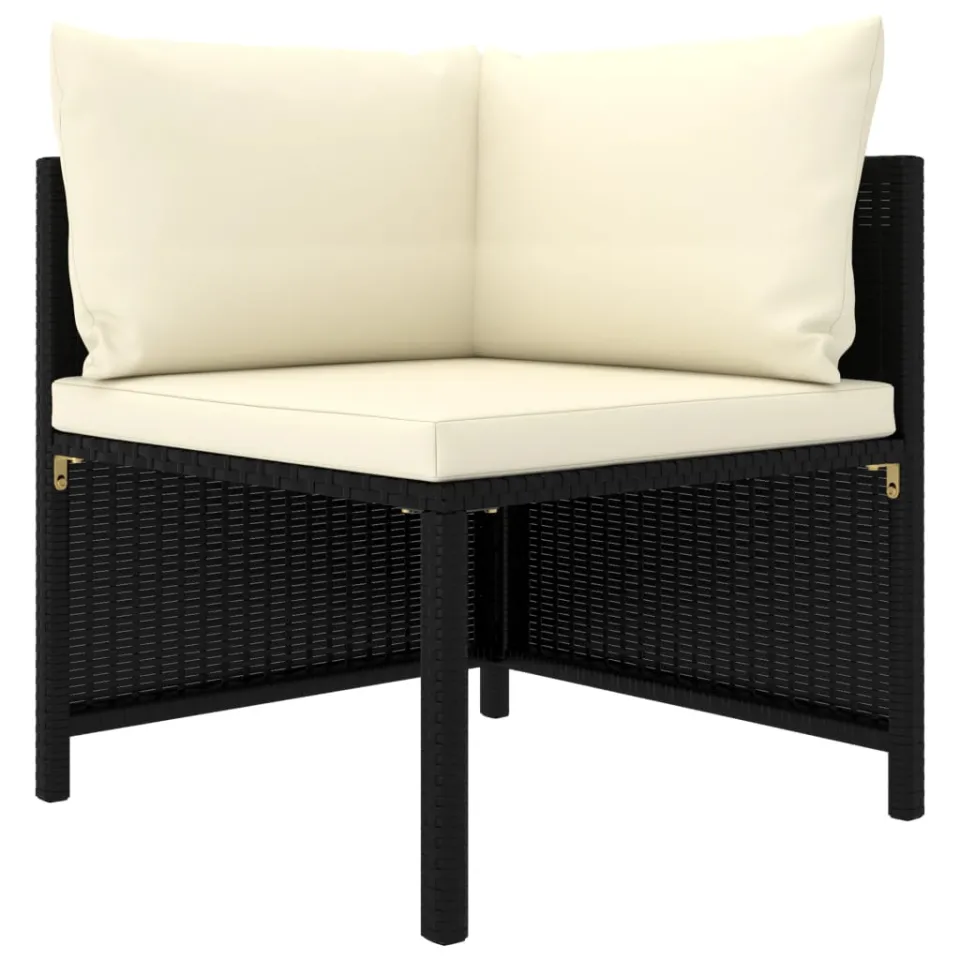 vidaXL 11-delige Loungeset met kussens poly rattan zwart, foto 3