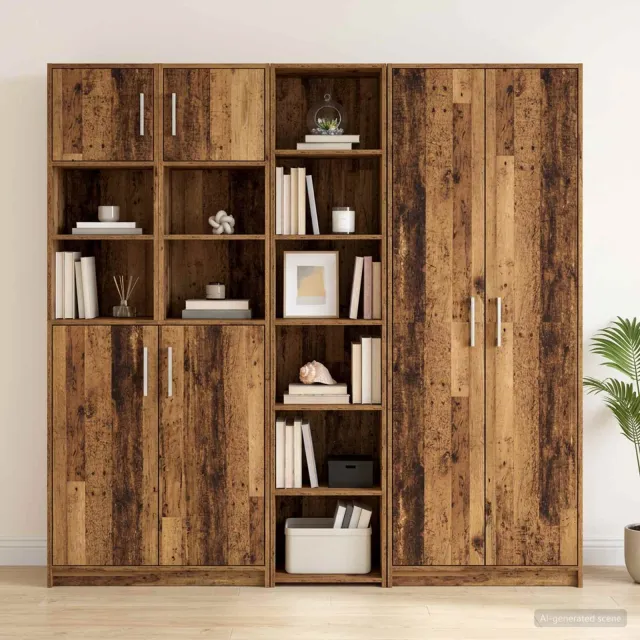 vidaXL Dressoir Oud hout 40 x 41 x 185 cm Bewerkt hout Bruin