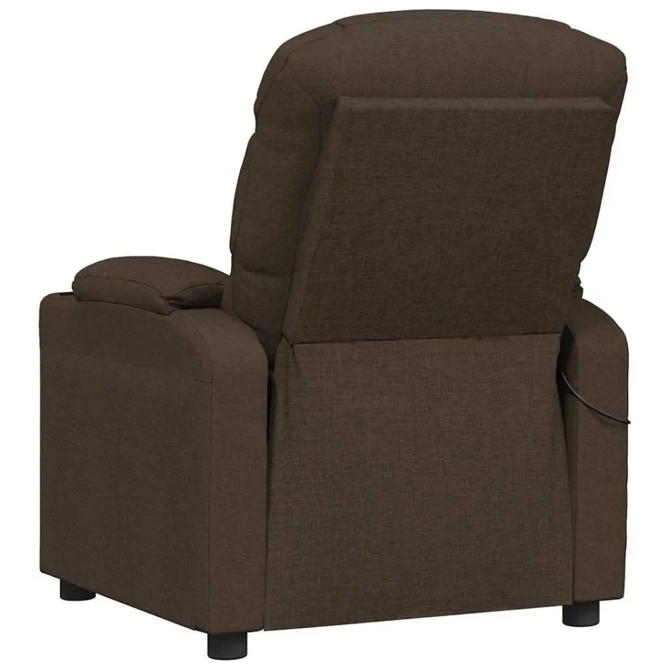 vidaXL Massagestoel stof donkerbruin, foto 4