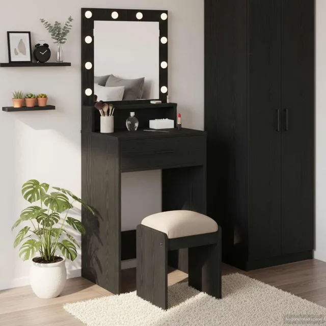 vidaXL Plafondtafel Zwart Eiken 50 x 41 x 135 cm Bewerkt hout, foto 2