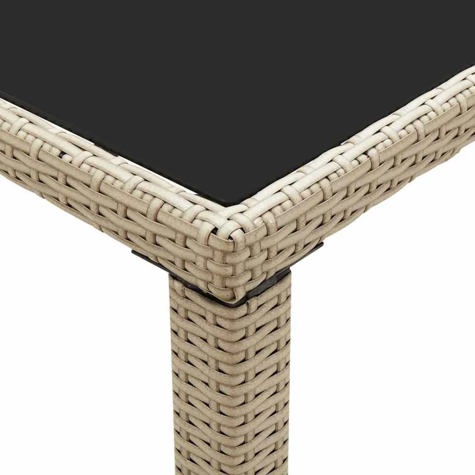 vidaXL Tuintafel 123x60x74 cm poly rattan beige, foto 4