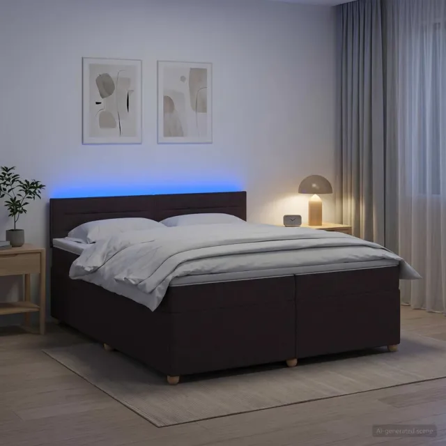 vidaXL Boxspringbed met matras Donkerbruin 200 x 200 cm Stof bruin