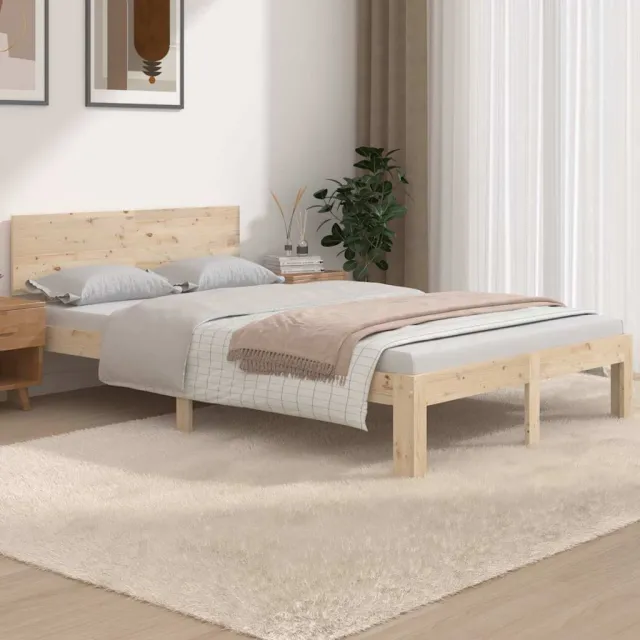 vidaXL Bedframe massief hout 120x190 cm bruin