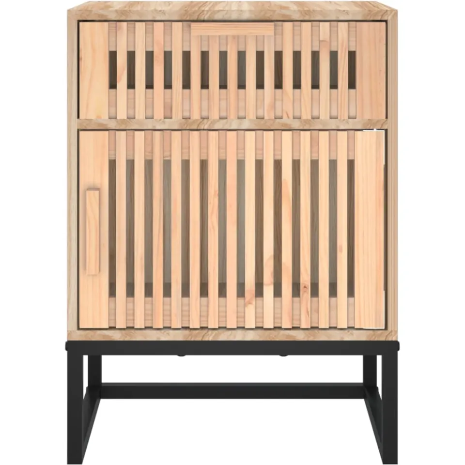 vidaXL Nachtkastje 40x30x55,5 cm bewerkt hout en ijzer bruin, foto 3