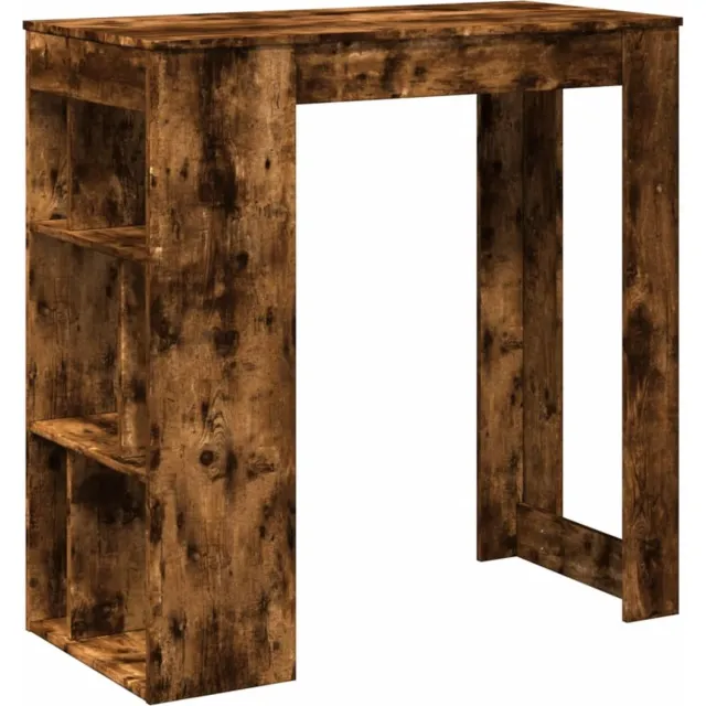vidaXL Bartafel - met - rekken - 102x50x103,5 - cm - bewerkt - hout - gerookt - eiken