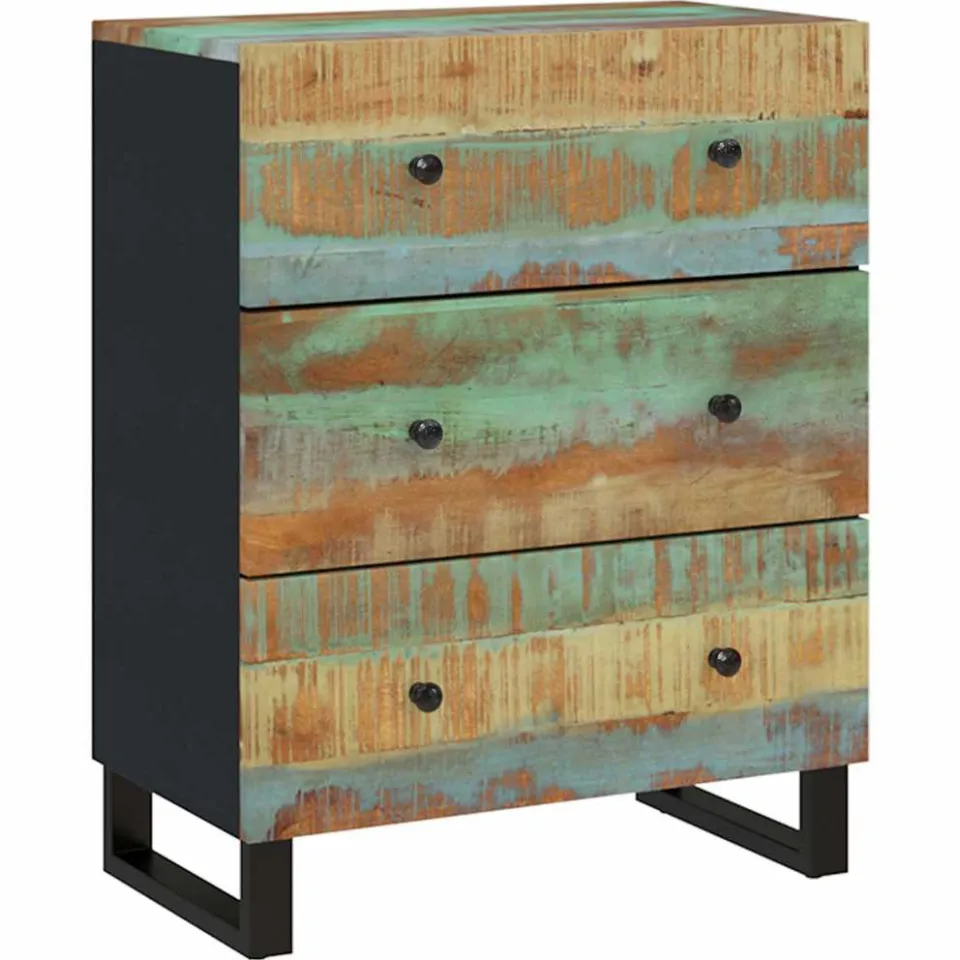 vidaXL Dressoir 60x33x75 cm massief gerecycled hout bruin, foto 3