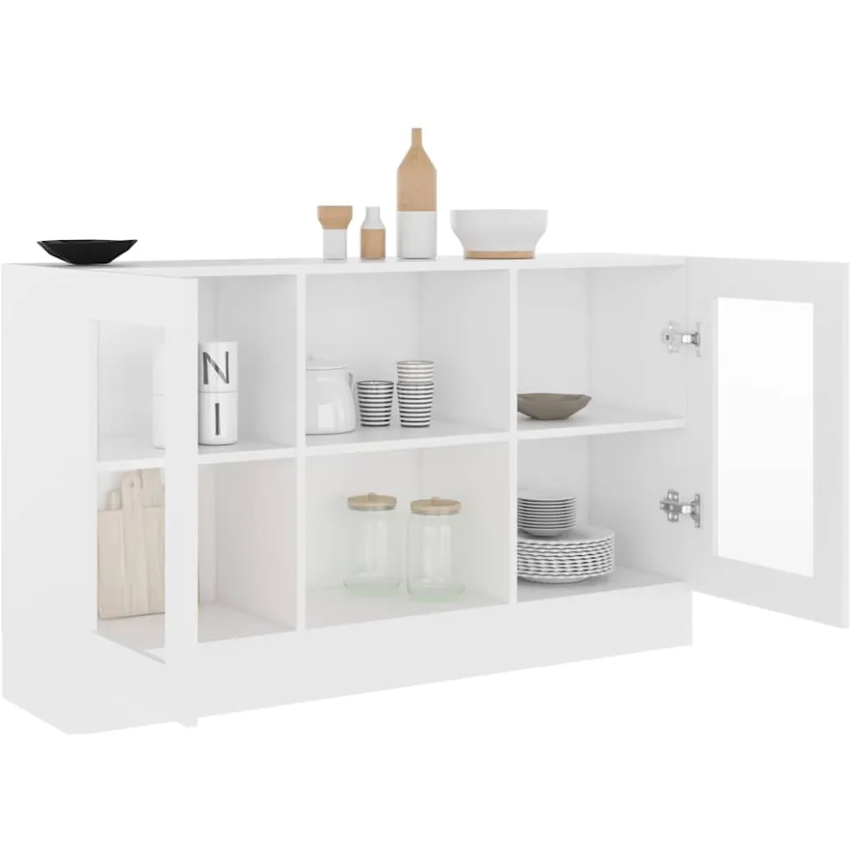 vidaXL Vitrinekast 120x30,5x70 cm bewerkt hout wit