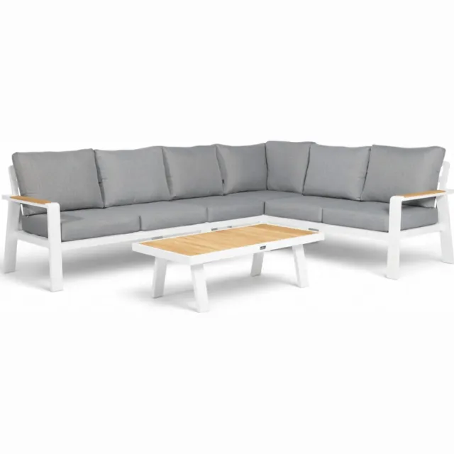 Belito Lotte Loungeset Hoekbank Nr. 1 | Wit Aluminium | 288 x 220 cm | 6-persoons