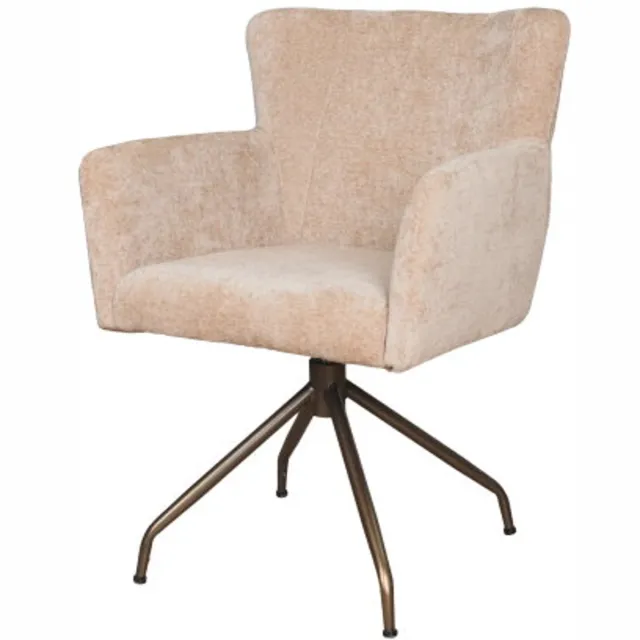 Moods Collection Eetkamerstoel Prague poot Atlas 360 anodic brown - be glory nude 1680 Beige
