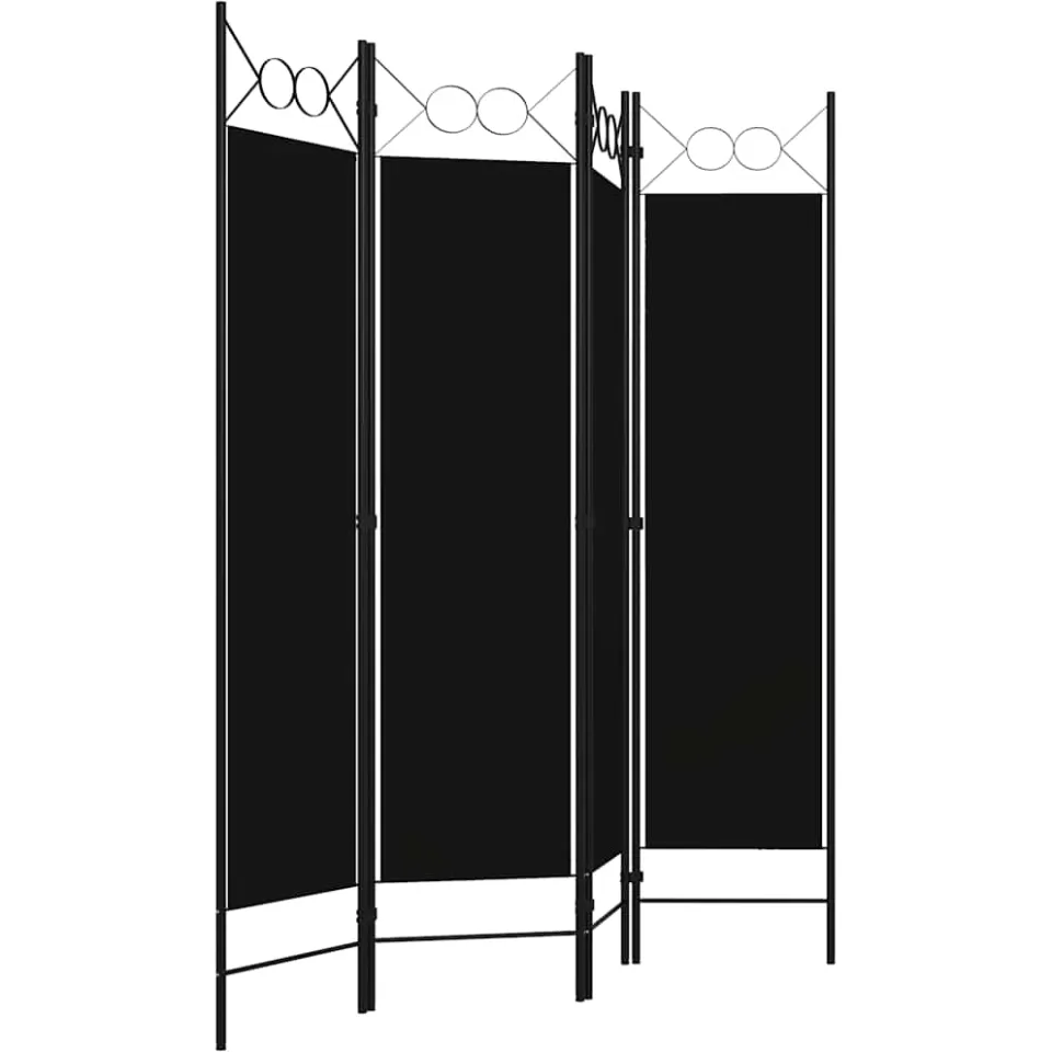 vidaXL Kamerscherm met 4 panelen 160x180 cm zwart, foto 2