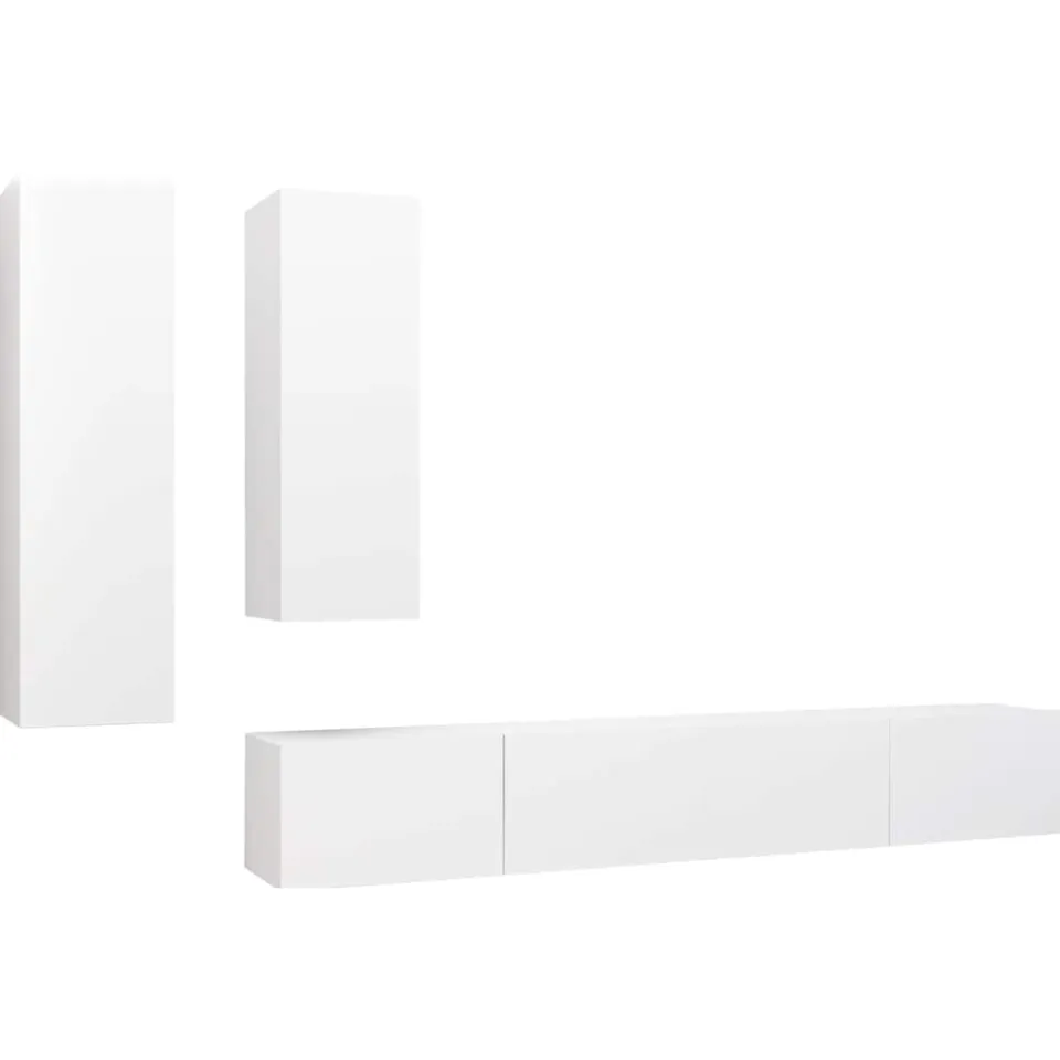 vidaXL 4-delige Tv-meubelset bewerkt hout wit, foto 3