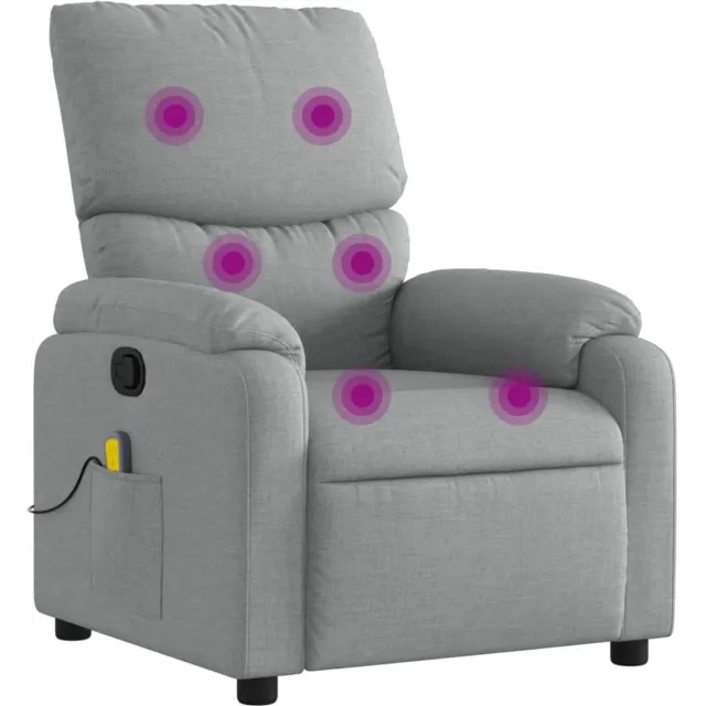 vidaXL Massagestoel - met - lichtgrijze - stof Lichtgrijs