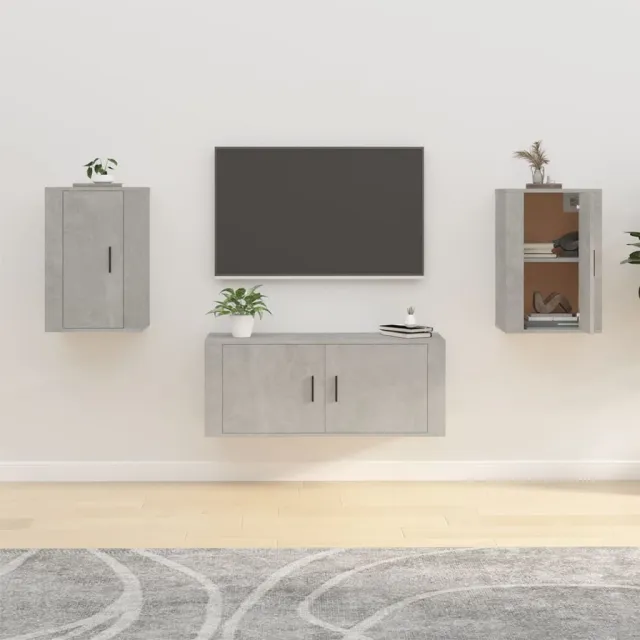 vidaXL Tv-wandmeubels 2 st 40x34,5x60 cm betongrijs grijs, foto 2