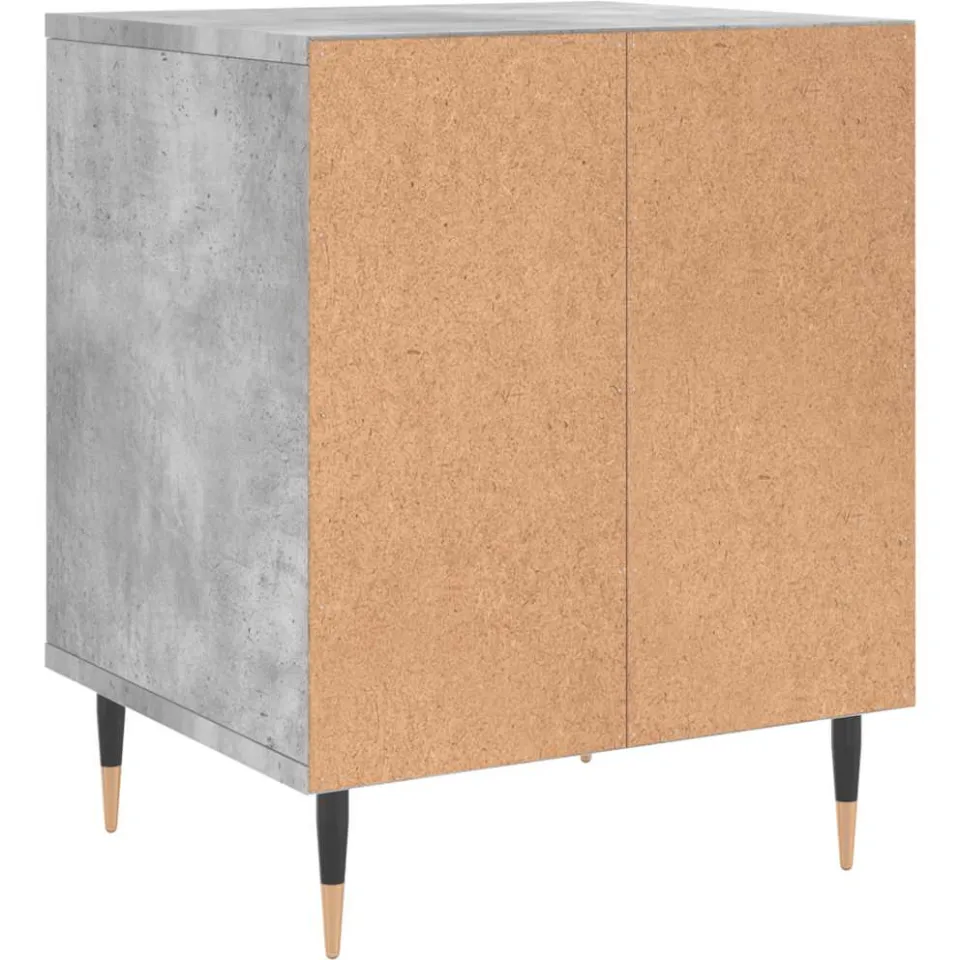 vidaXL Nachtkastje 40x35x50 cm bewerkt hout betongrijs grijs, foto 4
