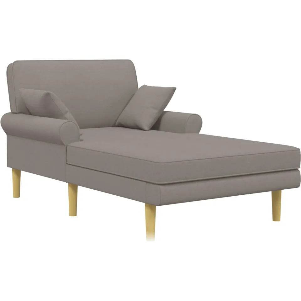 vidaXL Chaise longue Taupe Stof, foto 3
