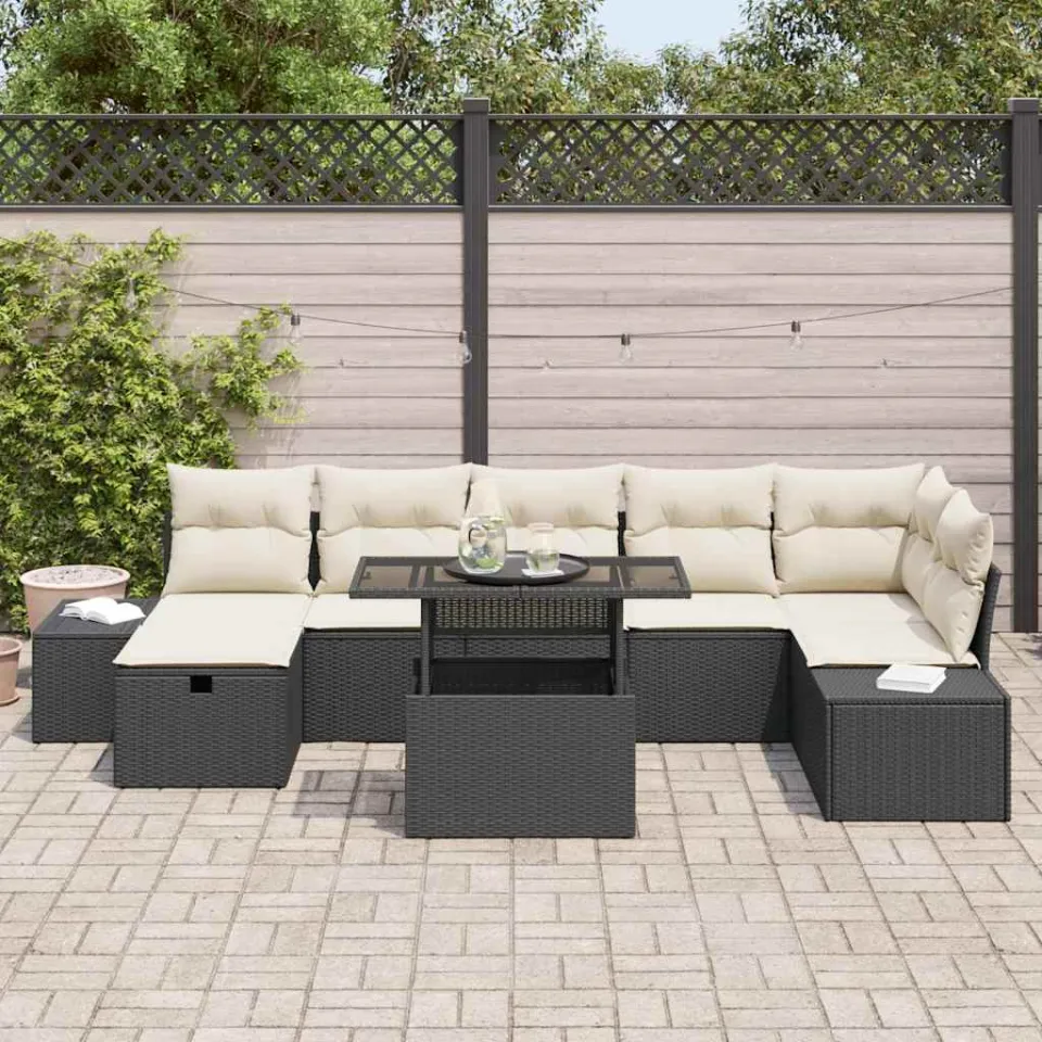 vidaXL Tuin Sofa Set 8 st poly rattan grijs, foto 2