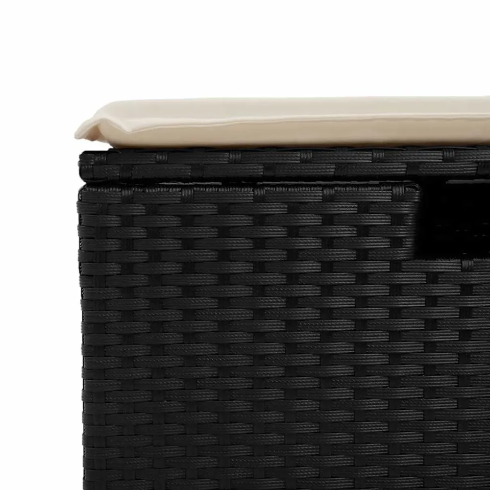 vidaXL 8-delige Loungeset met kussens poly rattan zwart, foto 4