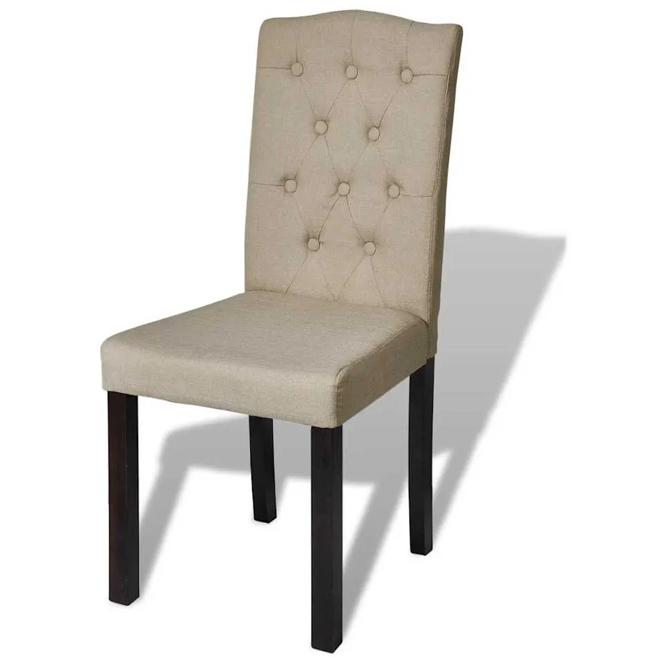 vidaXL Eetkamerstoelen 6 st stof camel, foto 2