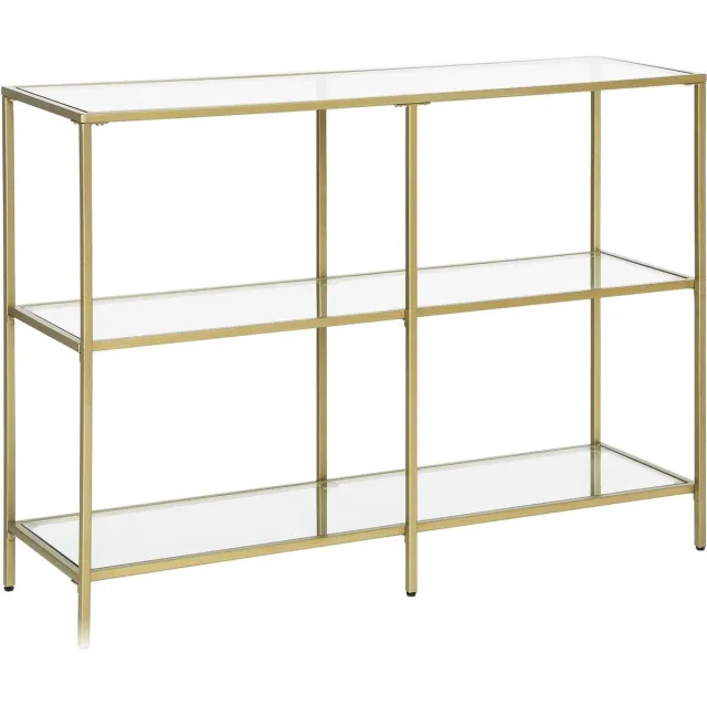 FurnStar Dressior - Console tafel - 2 planken - 100x30x73cm – Gold
