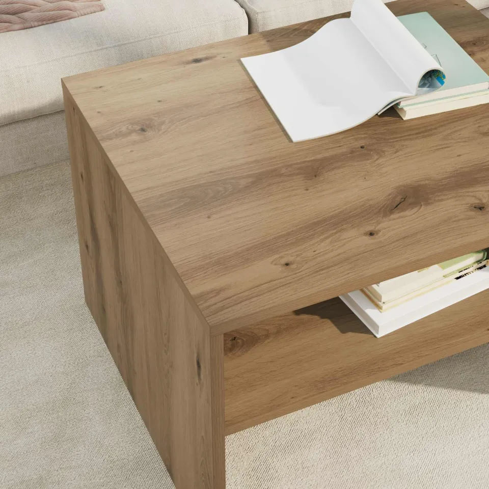 vidaXL Salontafel Artisan Eiken 60 x 50 x 40 cm Bewerkt hout, foto 4