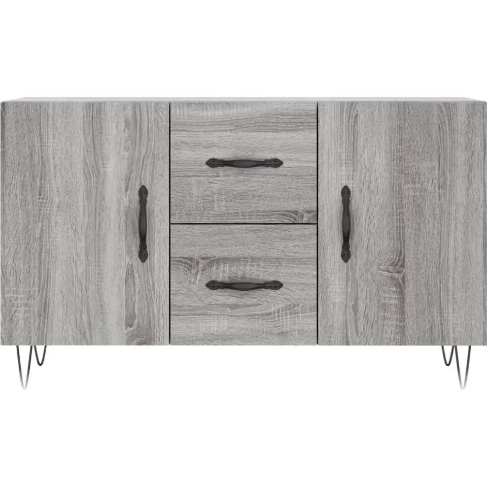vidaXL Dressoir 100x36x60 cm bewerkt hout grijs sonoma eikenkleurig, foto 4