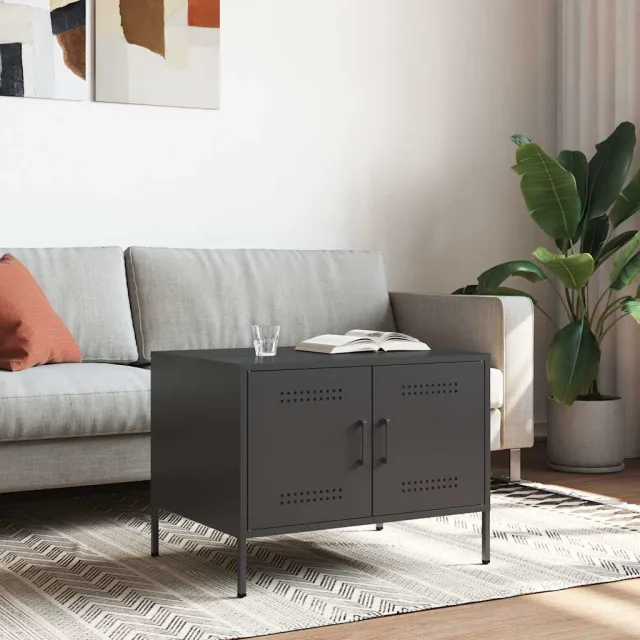 vidaXL Salontafel 68x50x50,5 cm staal zwart, foto 2