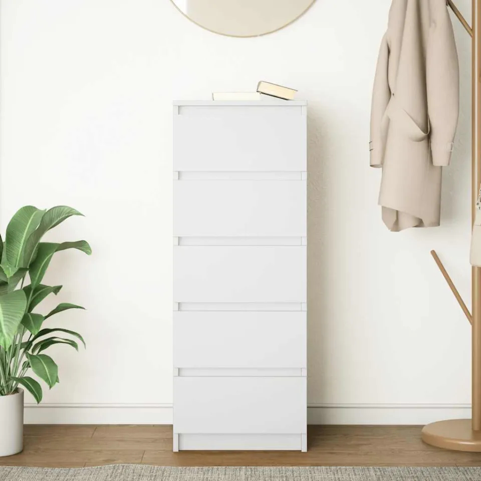 vidaXL Dressoir met lades 37,5x35x99 cm spaanplaat wit, foto 2
