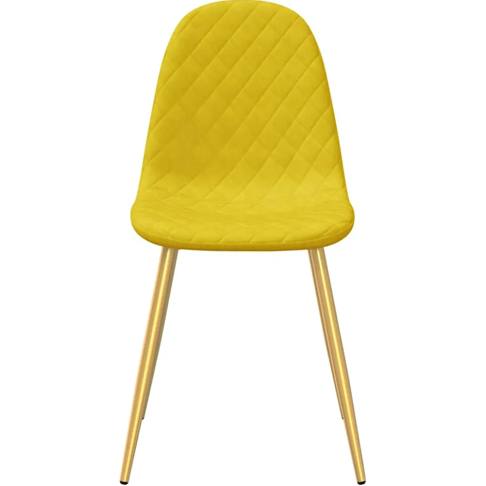 vidaXL Eetkamerstoelen 4 st fluweel mosterdgeel, foto 4