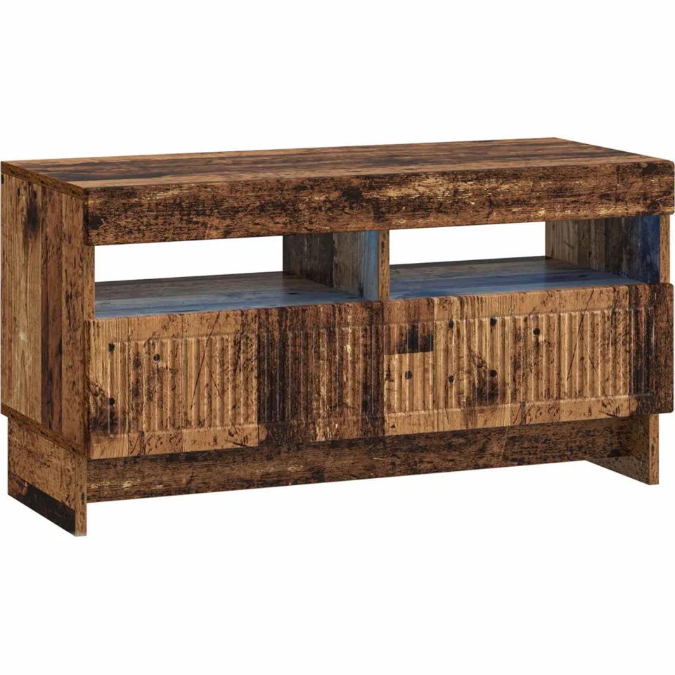 vidaXL LED tv-meubel EDE 81 x 35 x 43 cm Oud hout Bruin