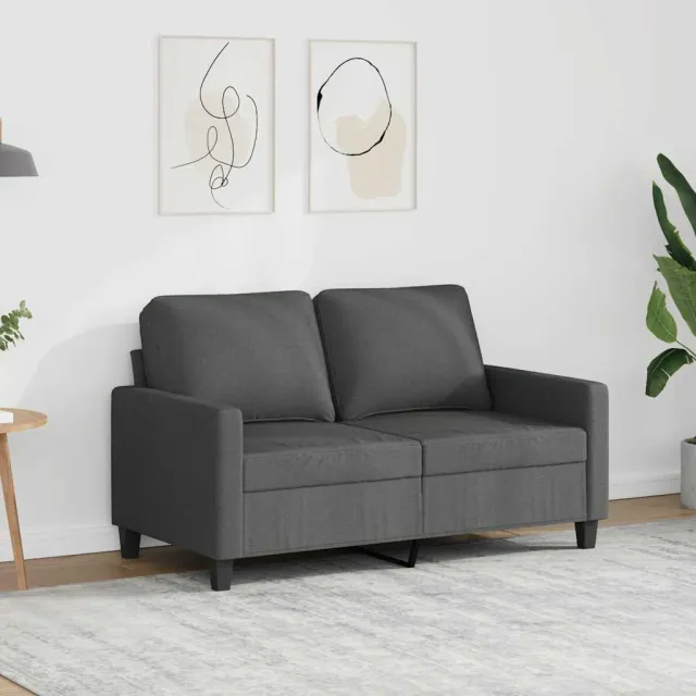 vidaXL Tweezitsbank 120 cm stof donkergrijs