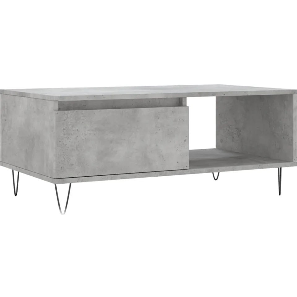 vidaXL Salontafel 90x50x36,5 cm bewerkt hout betongrijs grijs, foto 3
