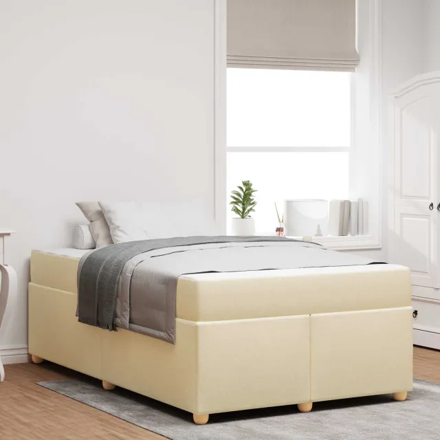 vidaXL Bedframe Crème 120 x 190 cm Stof