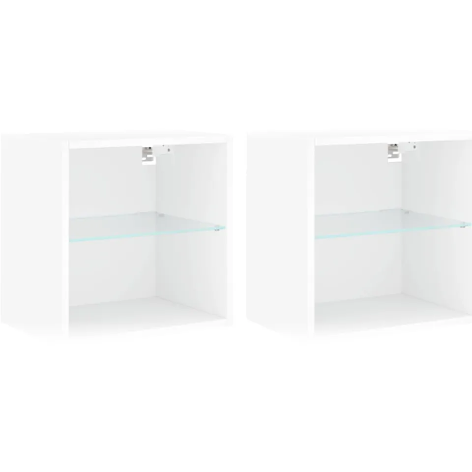 vidaXL LED Wand Bedside Kast 2 st White Standard Wit