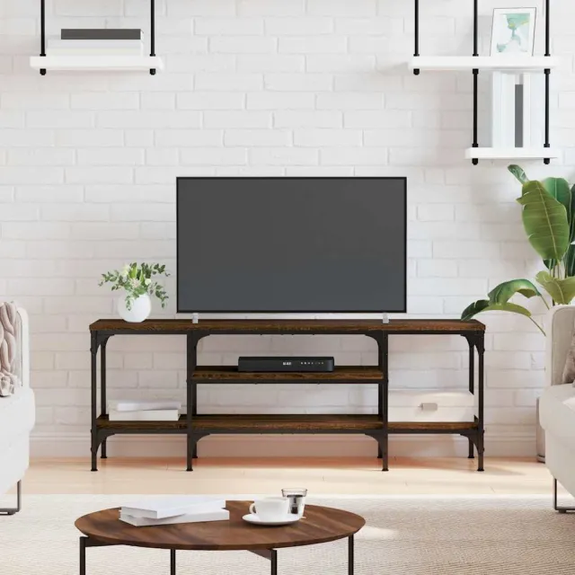 vidaXL Tv-meubel 121x35x45 cm bewerkt hout en ijzer bruin eikenkleur, foto 2
