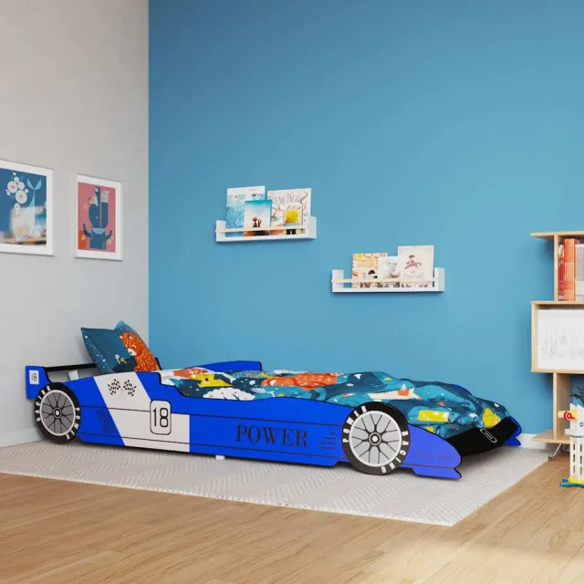 vidaXL Kinderbed raceauto blauw 90x200 cm, foto 2