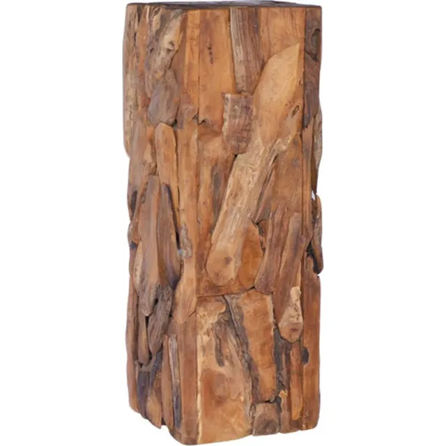 vidaXL Bijzettafel - 30x30x80 - cm - massief - teakhout Bruin