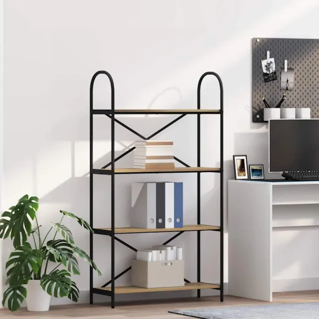 vidaXL Boekenkast 4-laags 80 x 30 x 146 cm Bewerkt hout Artisan Eiken, foto 2