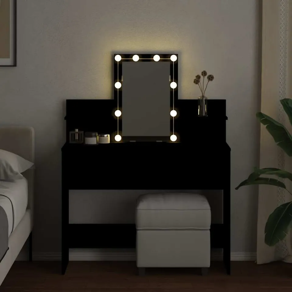 vidaXL Kaptafel met LED-verlichting 100x40x130 cm zwart, foto 3