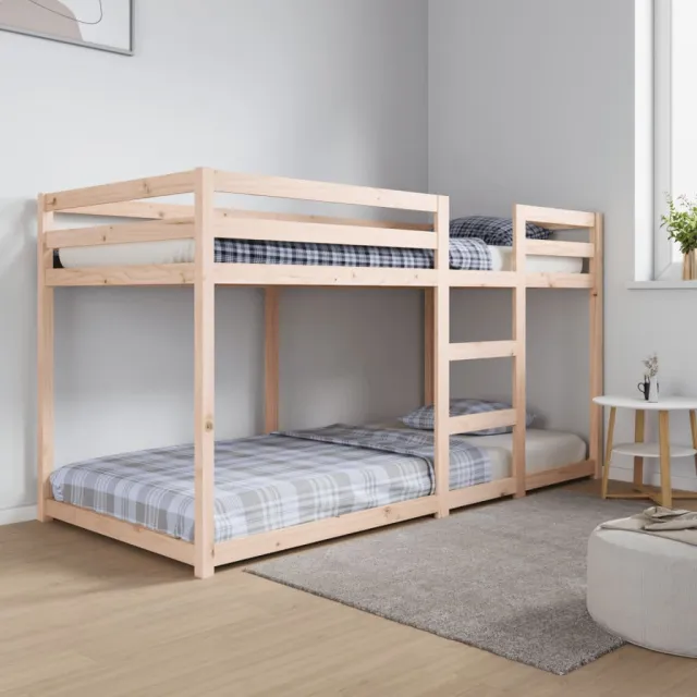 vidaXL Stapelbedframe zonder matras massief grenenhout 90x200 cm Bruin