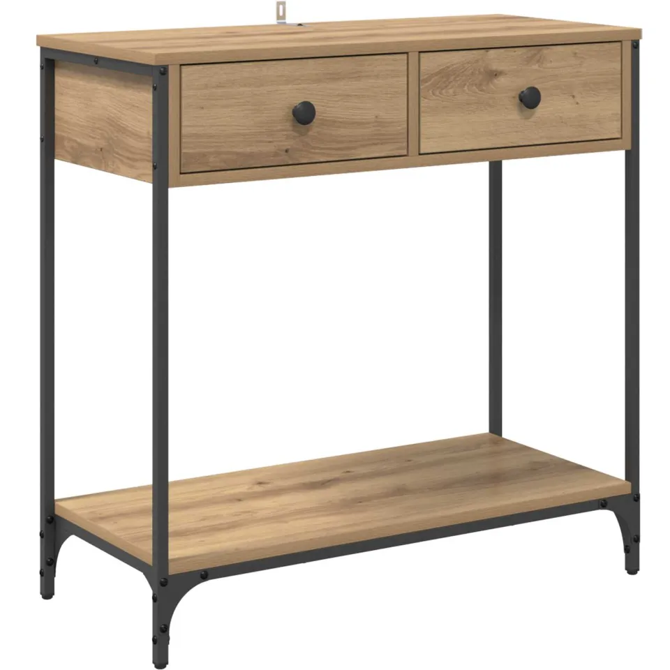 vidaXL Wandtafel Artisan Eiken 75 x 34,5 x 75 cm Bewerkt hout, foto 3
