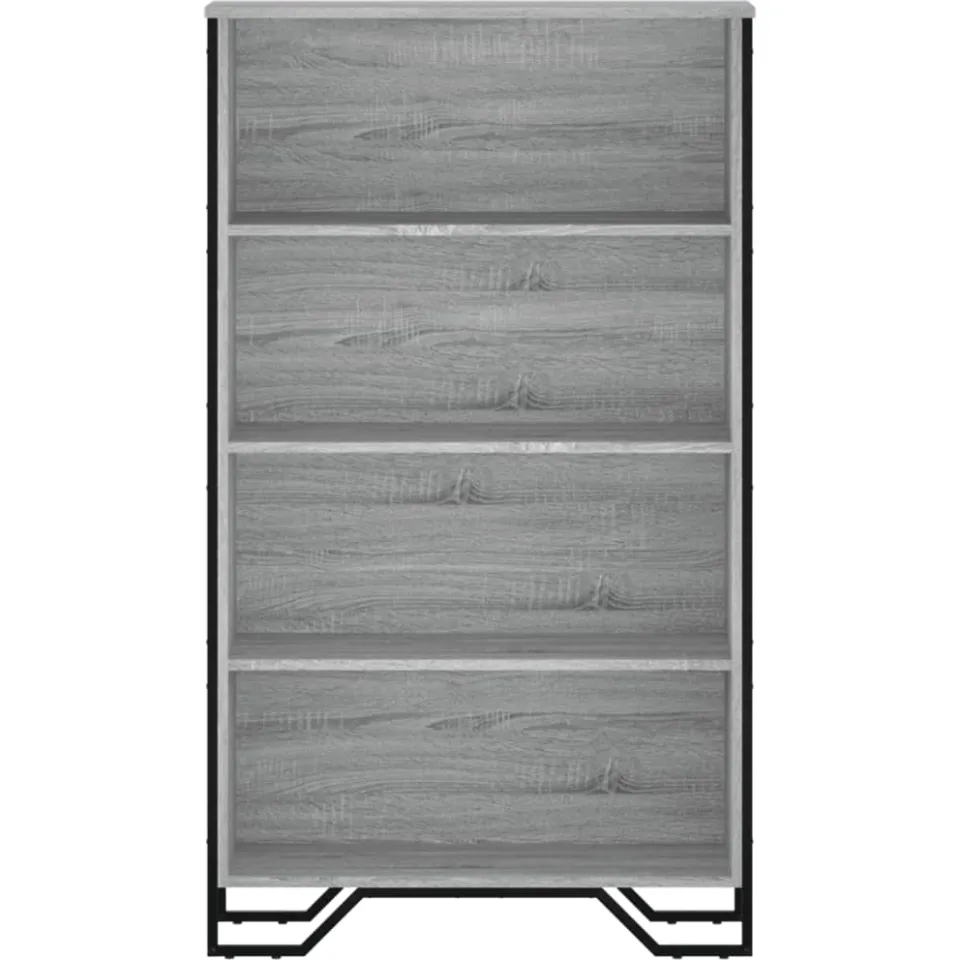 vidaXL Boekenkast 80x31x137,5cm bewerkt hout grijs sonoma eikenkleurig, foto 4