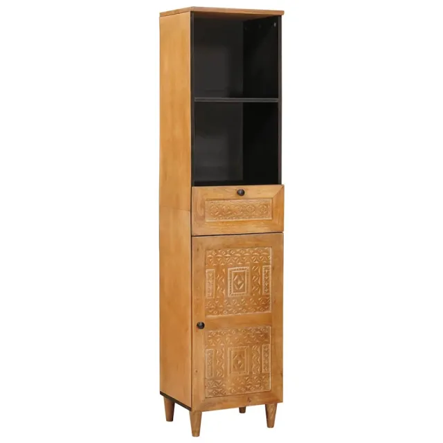 vidaXL Badkamerkast met lade Licht Bruin 38 x 33 x 160 cm Bewerkt hout